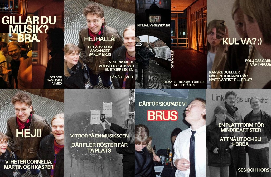 Instagram carousel som förklarar konceptet BRUS