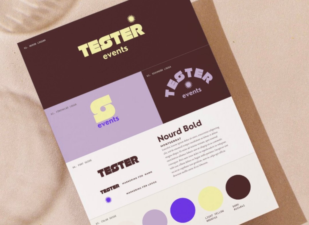 Konceptuell grafisk profil för TESTER events